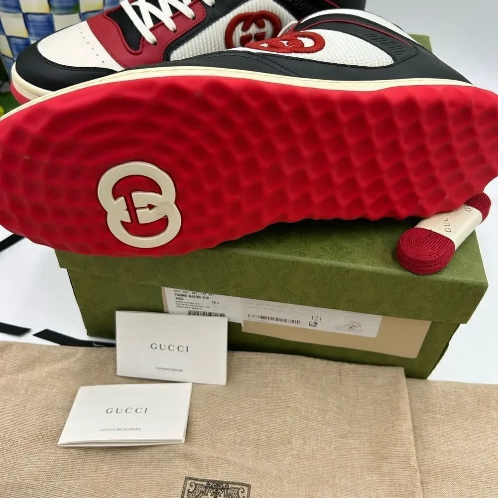 Men’s Gucci Mac 80 leather high top sneaker size 12.5 made in Italy
